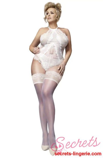 Ballerina 591 Ivory Hold Ups Plus