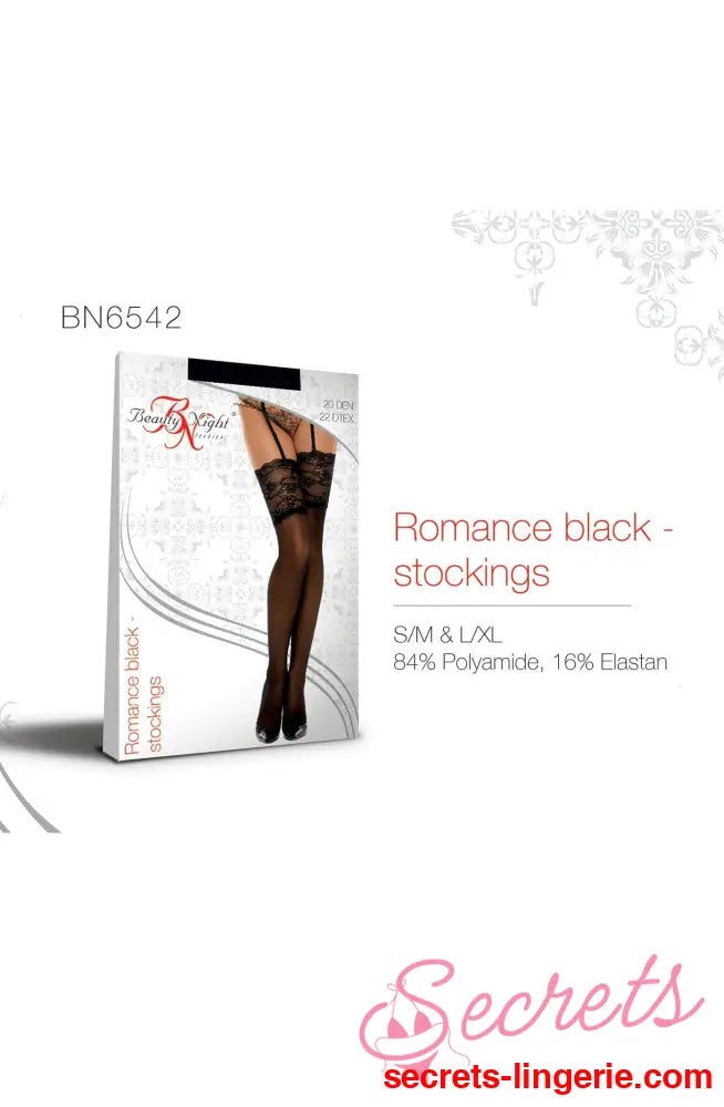 Beauty Night BN6542 Romance Stockings Black
