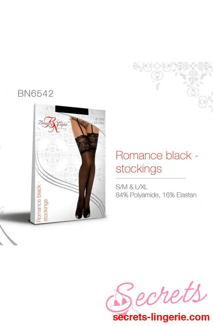 Beauty Night BN6542 Romance Stockings Black