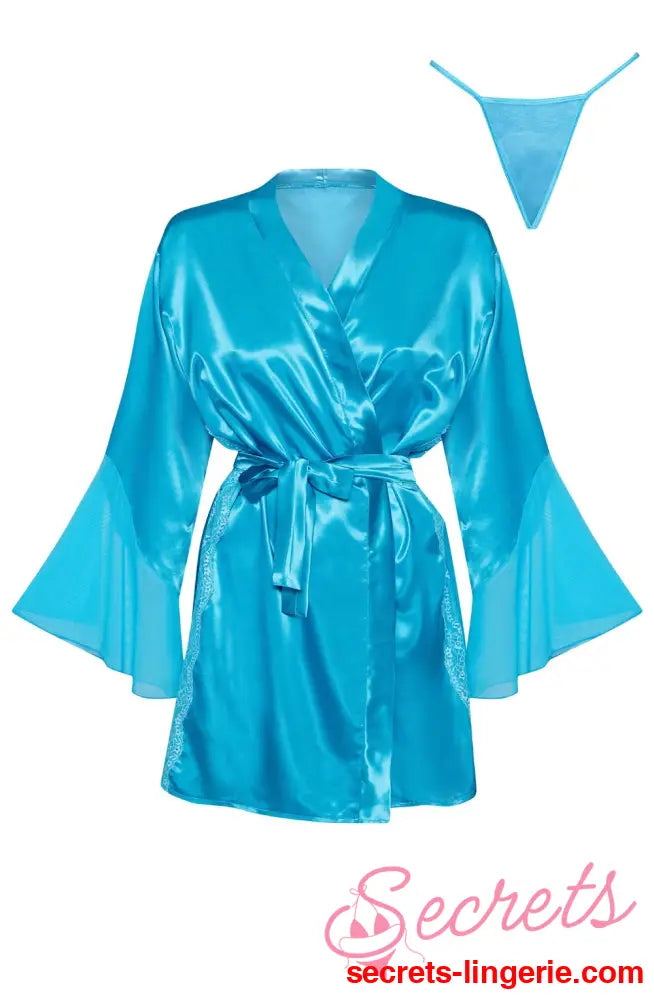 Beauty Night BN6659 Marlene Peignoir Turquoise - Turquoise / One Size (S-L)