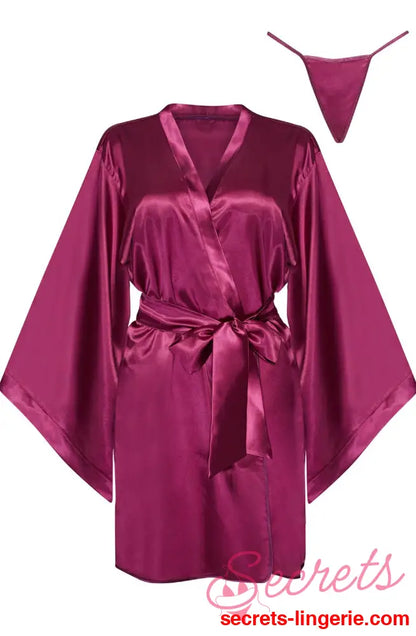 Beauty Night BN6663 Samira Peignoir Burgundy - Burgundy / One Size (S-L)