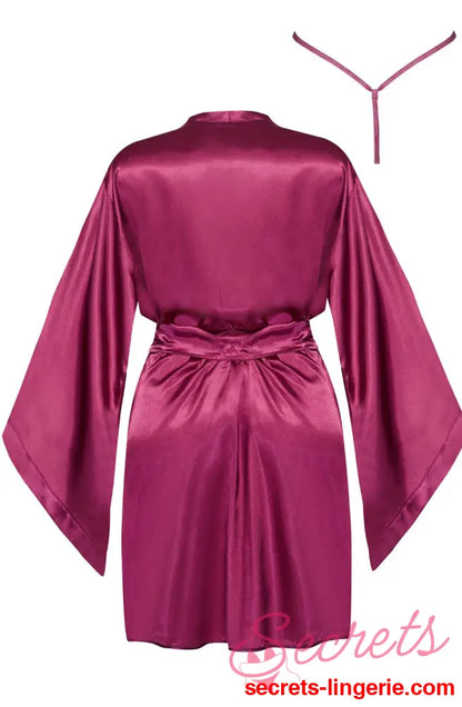 Beauty Night BN6663 Samira Peignoir Burgundy - Burgundy / One Size (S-L)