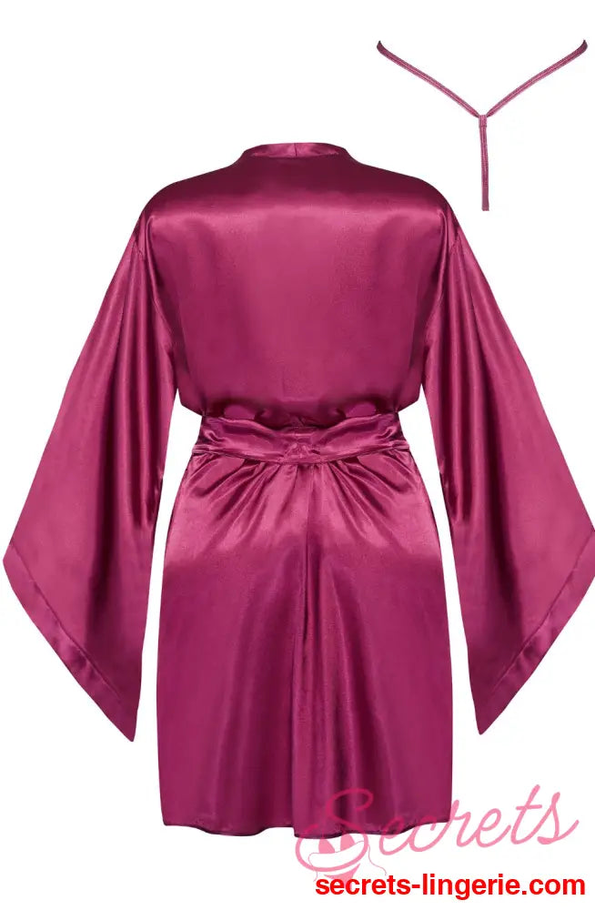Beauty Night BN6663 Samira Peignoir Burgundy - Burgundy / One Size (S-L)