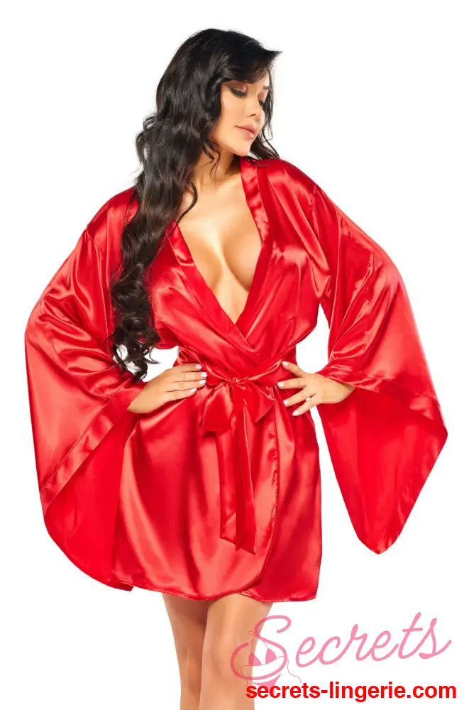 Beauty Night BN6664 Samira Peignoir Red - Red / One Size (S-L)
