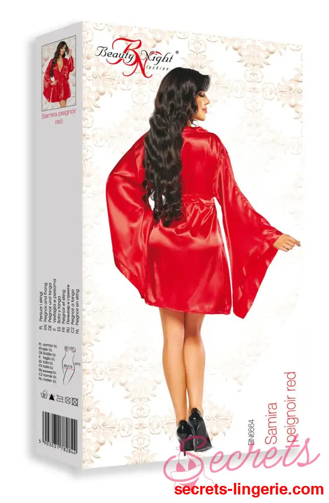 Beauty Night BN6664 Samira Peignoir Red - Red / One Size (S-L)