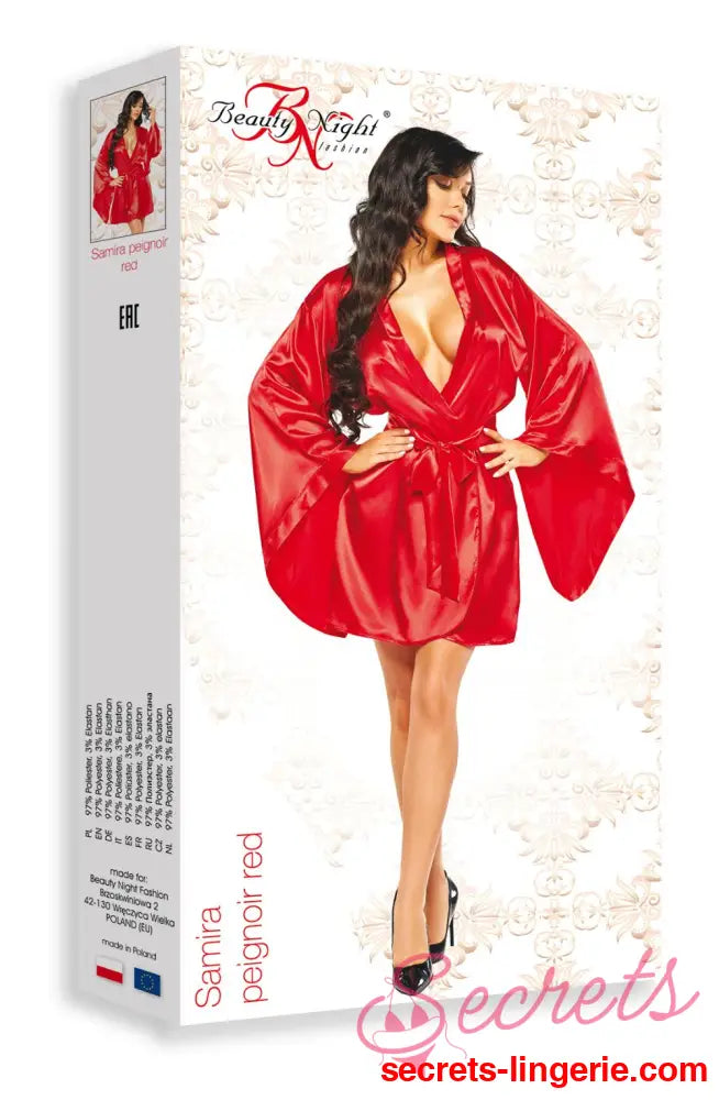 Beauty Night BN6664 Samira Peignoir Red - Red / One Size (S-L)