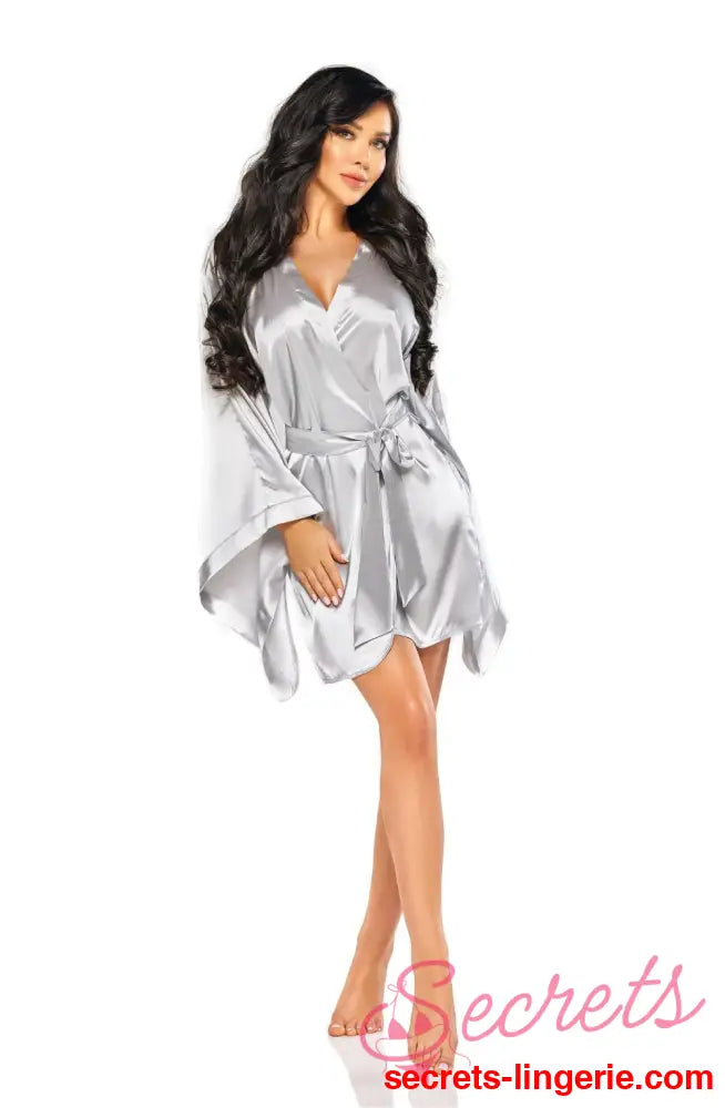 Beauty Night BN6665 Samira Peignoir Silver - Silver / One Size (S-L)