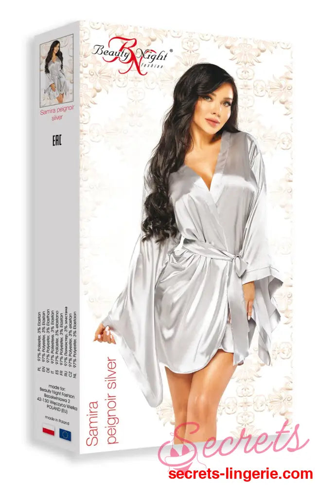 Beauty Night BN6665 Samira Peignoir Silver - Silver / One Size (S-L)