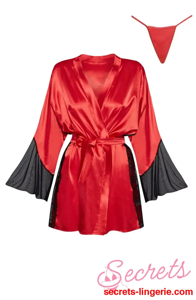 Beauty Night BN6667 Sara Peignoir Red - Red / One Size (S-L)