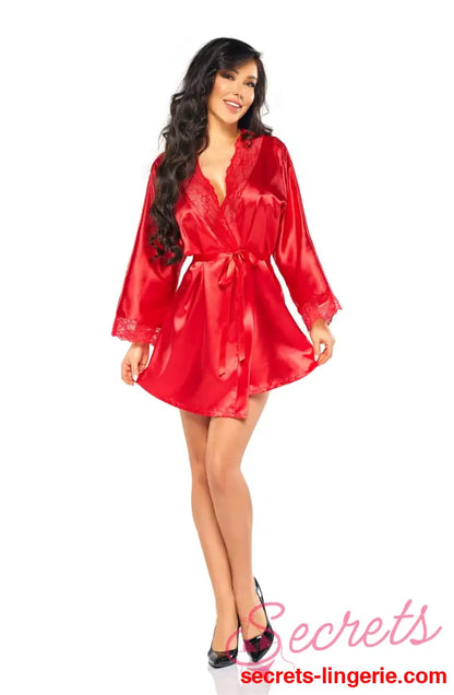Beauty Night BN6670 Sherie Peignoir Red - Red / One Size (S-L)