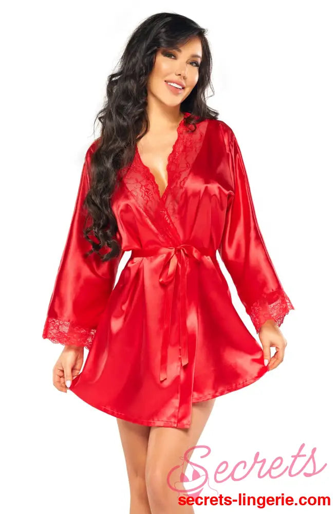 Beauty Night BN6670 Sherie Peignoir Red - Red / One Size (S-L)