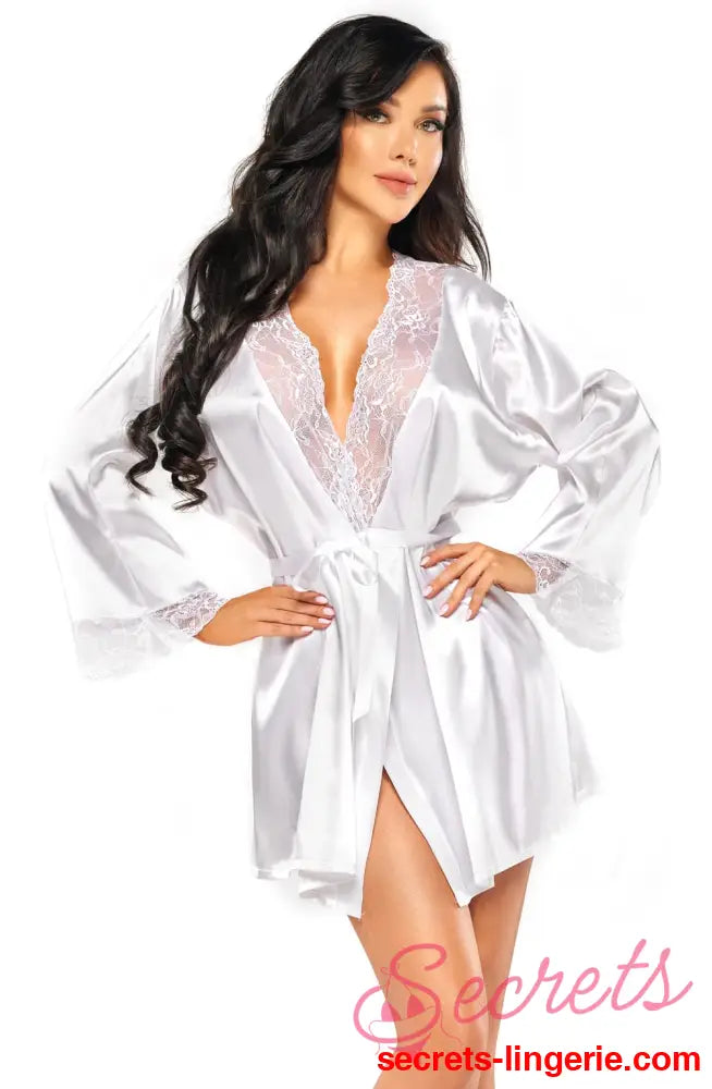 Beauty Night BN6672 Sherie Peignoir White - White / One Size (S-L)