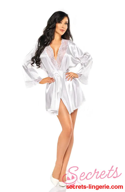 Beauty Night BN6672 Sherie Peignoir White - White / One Size (S-L)