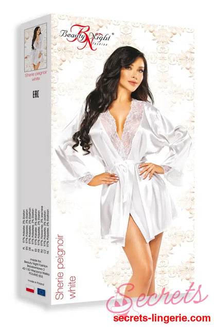 Beauty Night BN6672 Sherie Peignoir White - White / One Size (S-L)
