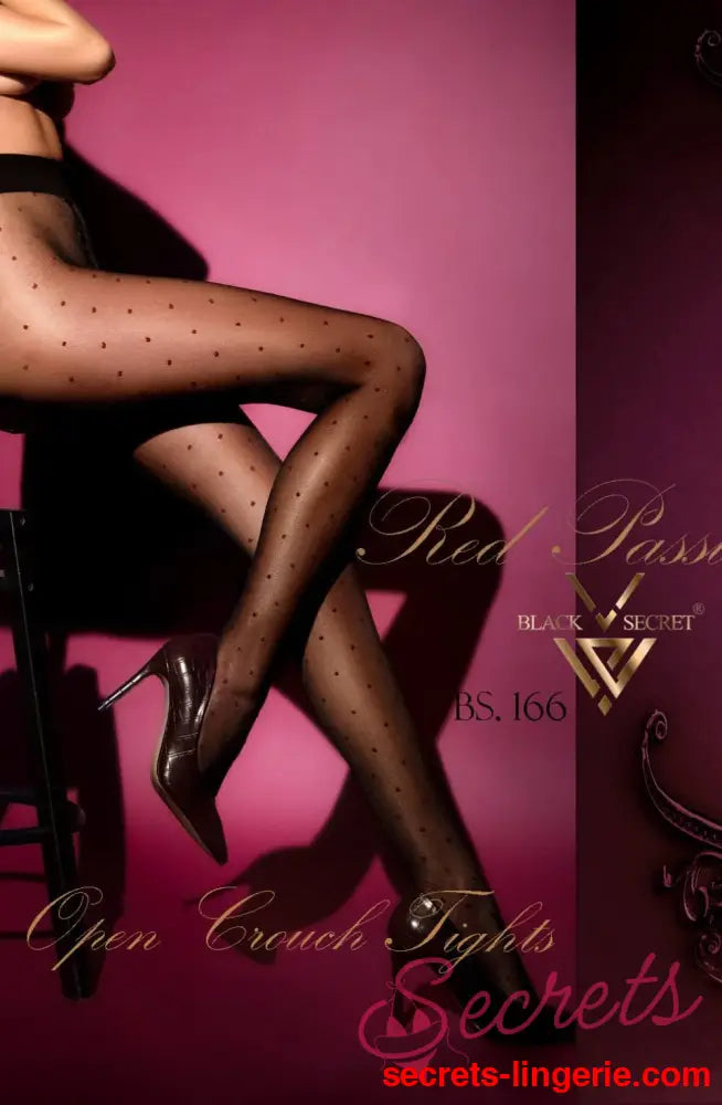 Black Secret BS166 Open Crotch Tights Black