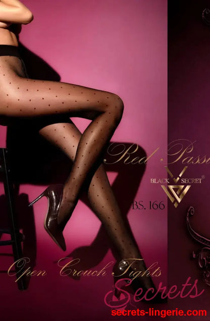 Black Secret BS166 Open Crotch Tights Black