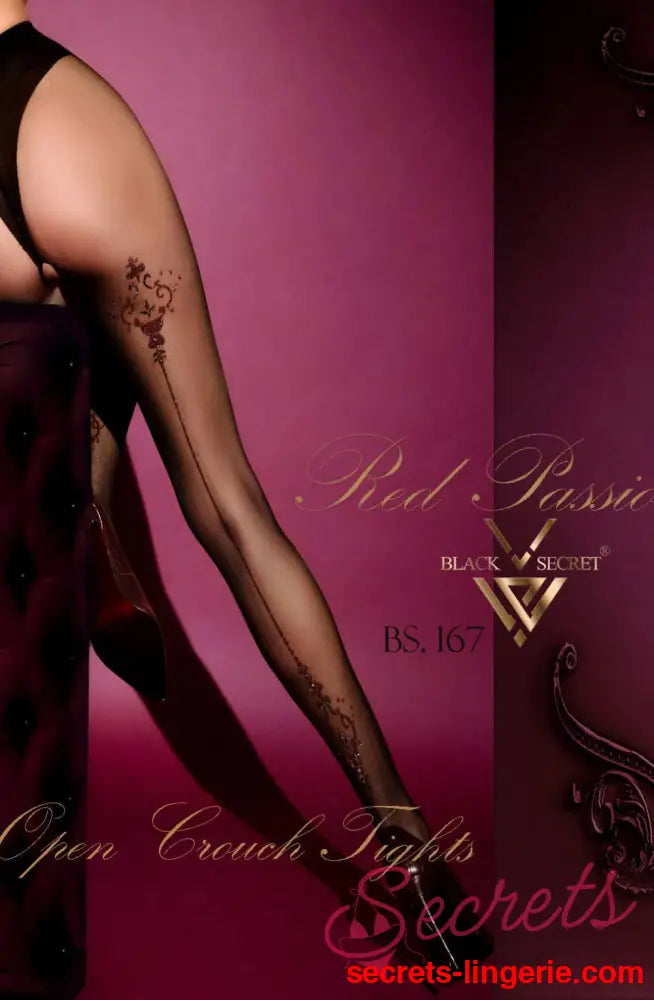 Black Secret BS167 Open Crotch Tights Black