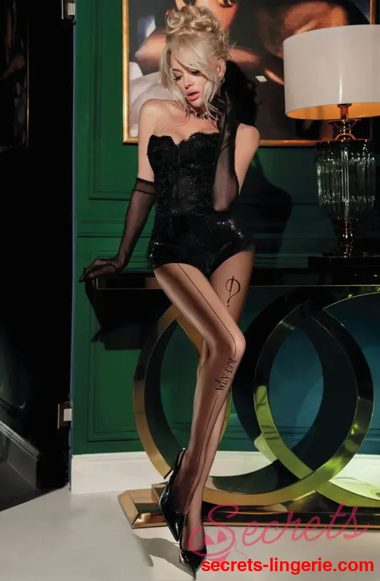 Black Secret BS184 Crotchless Tights