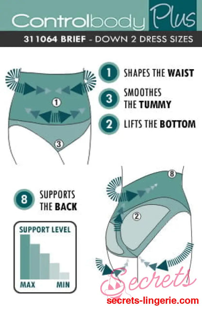 Control Body 311289 High Waist Shaping Thong Skin