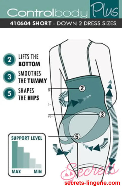 Control Body 410604 High Waist Long Shaping Shorts Nero