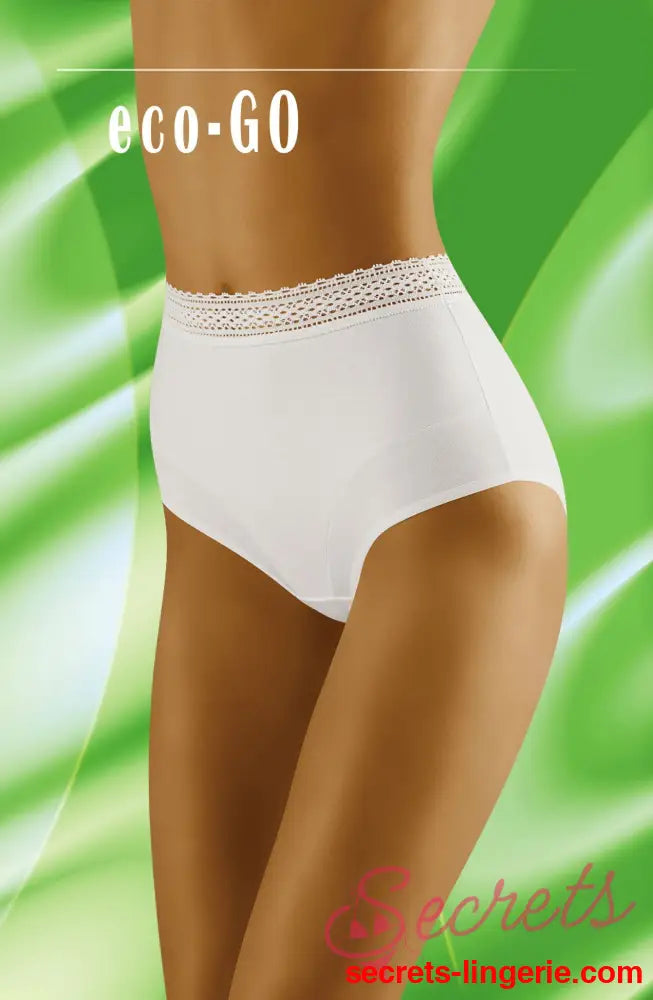 Eco-Go Cotton Briefs with Lace Trim