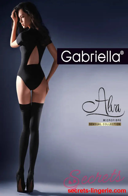 Gabriella Calze Alva Hold Ups Black