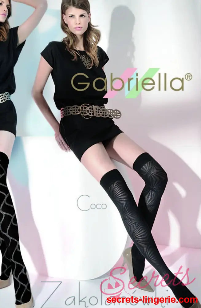 Gabriella Coco Knee Highs 155 Black - Smoky / 1/2 (XS/S)