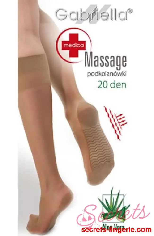 Gabriella Medica Massage 20 Knee Highs Beige - Beige / One Size