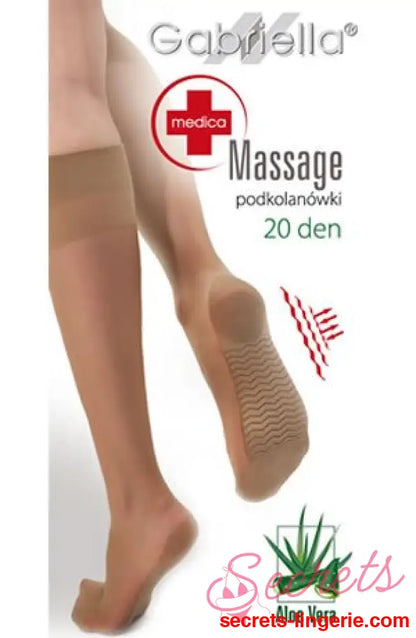 Gabriella Medica Massage 20 Knee Highs Beige - Beige / One Size