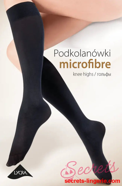 Gabriella Microfibre 501 Knee Highs Black - Black / One Size