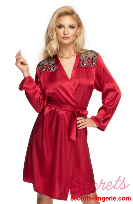 Irall Elodie Dressing Gown Burgundy