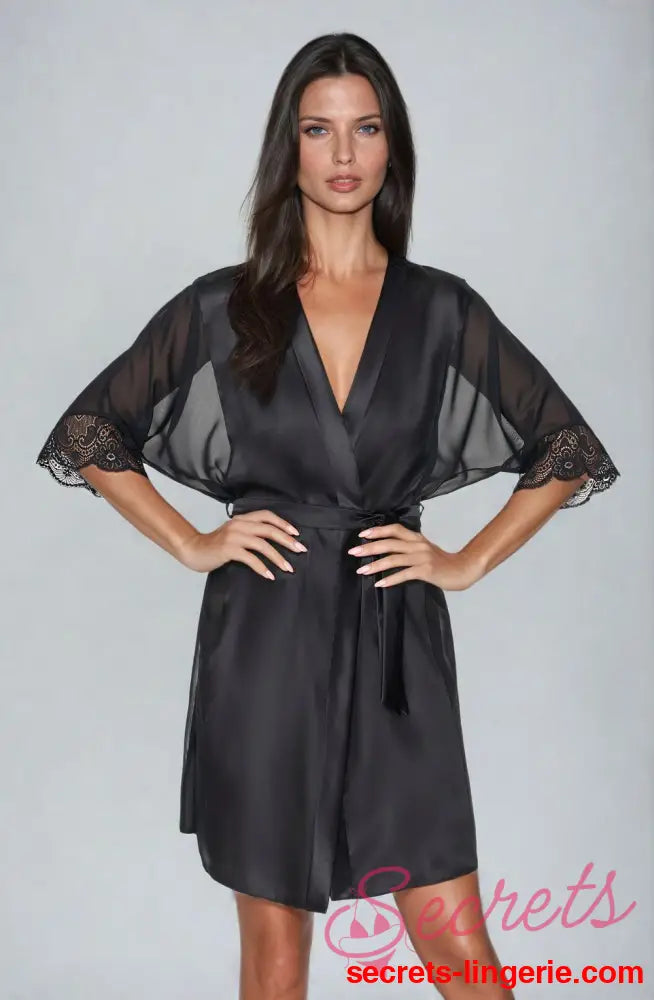 Irall Sharon Dressing Gown Black