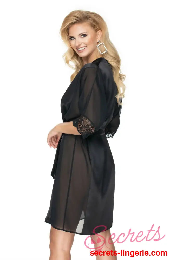 Irall Sharon Dressing Gown Black