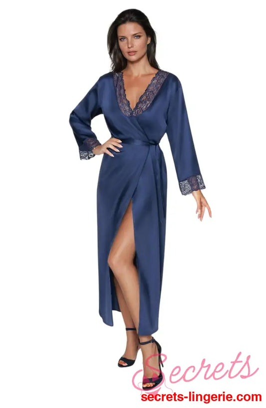 Irall Yoko Dressing Gown Navy Blue