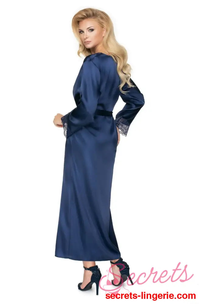 Irall Yoko Dressing Gown Navy Blue