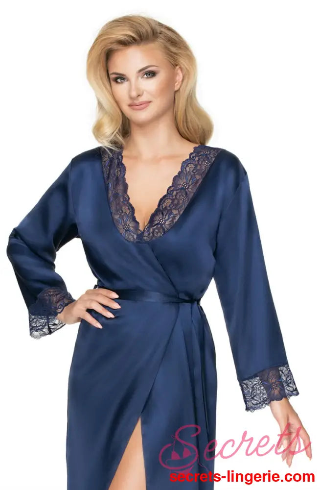 Irall Yoko Dressing Gown Navy Blue