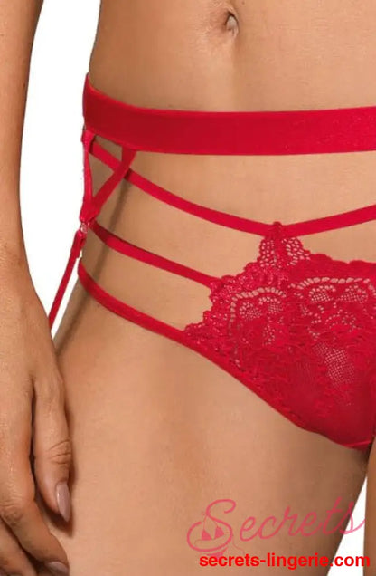 Roza Cyria Red Suspender Belt