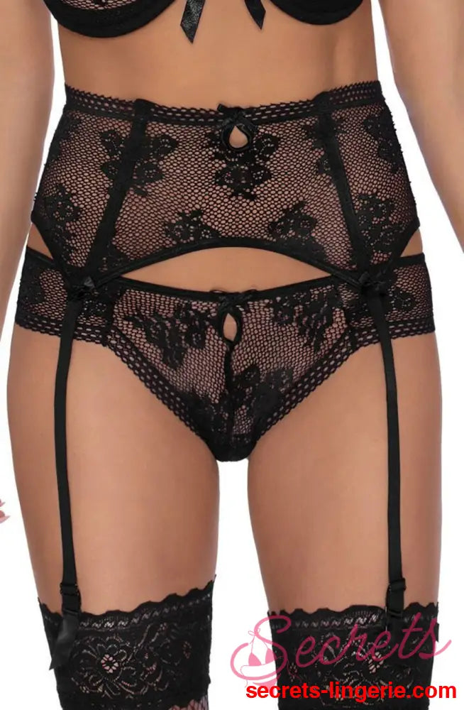 Roza Euterpe Black Thong - Black / Large