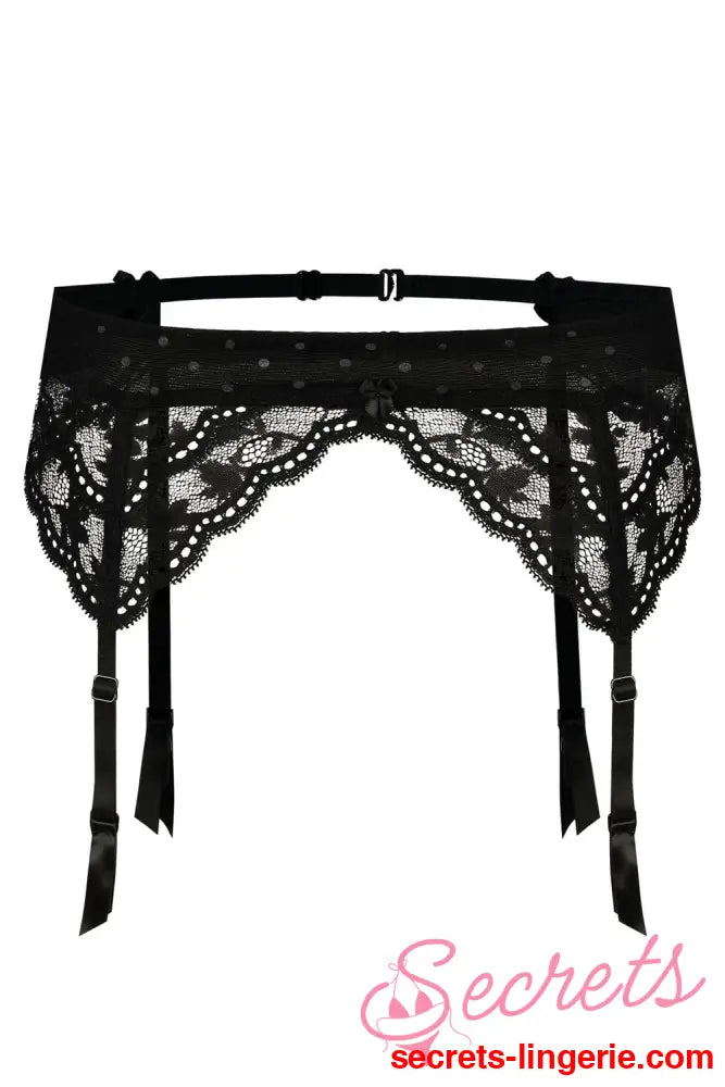 Roza Lagerta Suspender Belt Black