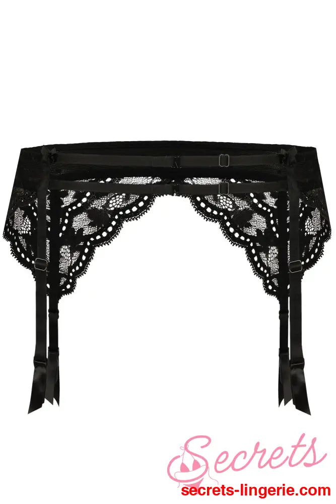 Roza Lagerta Suspender Belt Black