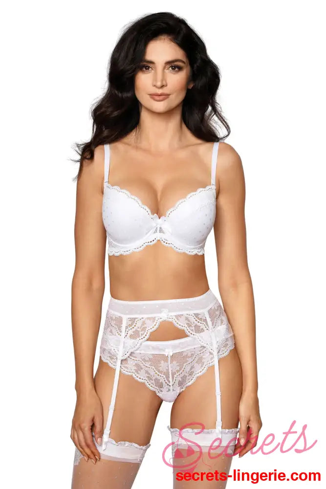 Roza Lagerta Suspender Belt White