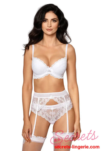 Roza Lagerta Suspender Belt White