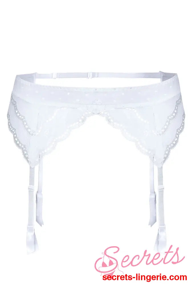 Roza Lagerta Suspender Belt White