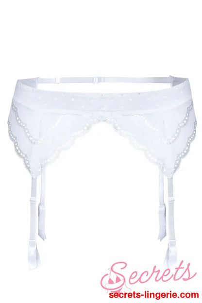 Roza Lagerta Suspender Belt White