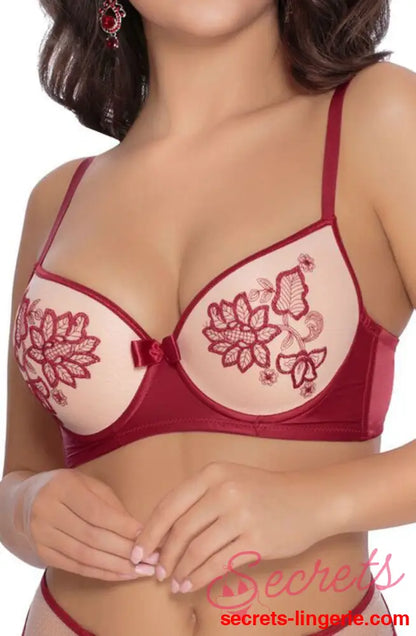Roza Mehendi Push Up Bra Claret