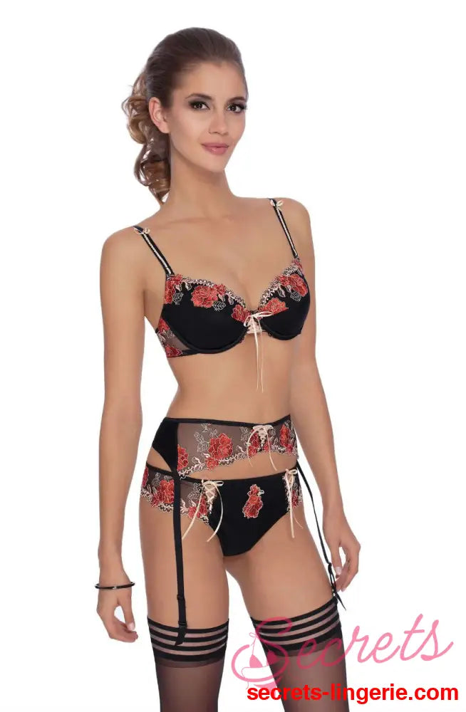 Roza Natali Black Thong - Black / Large