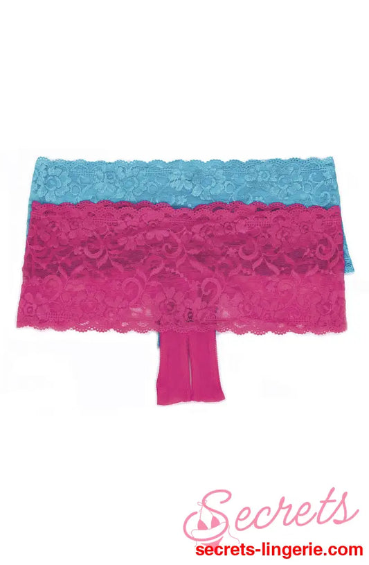 Shirley of Hollywood 59 Stretch Lace Boy Short Turquoise