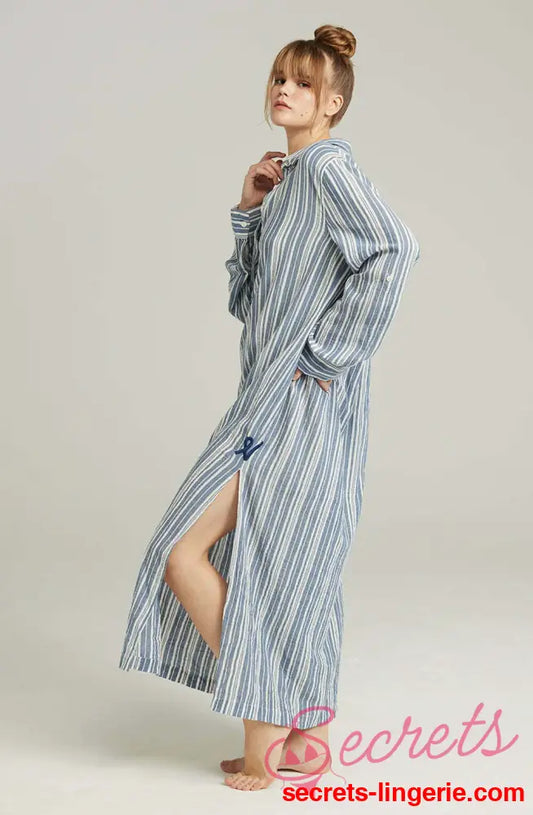The Maxi Shirt French Navy Stripe