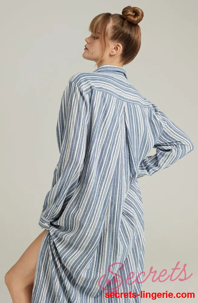 The Maxi Shirt French Navy Stripe