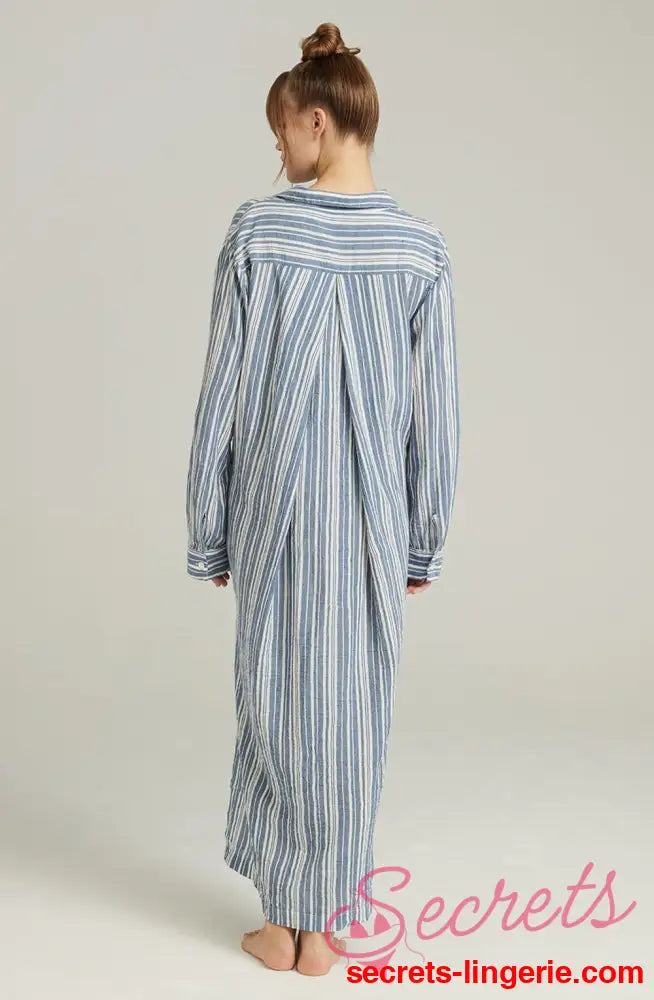 The Maxi Shirt French Navy Stripe